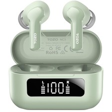 TOZO Hybrid Active Noise Cancelling Wireless Earbuds with Small, Light Green