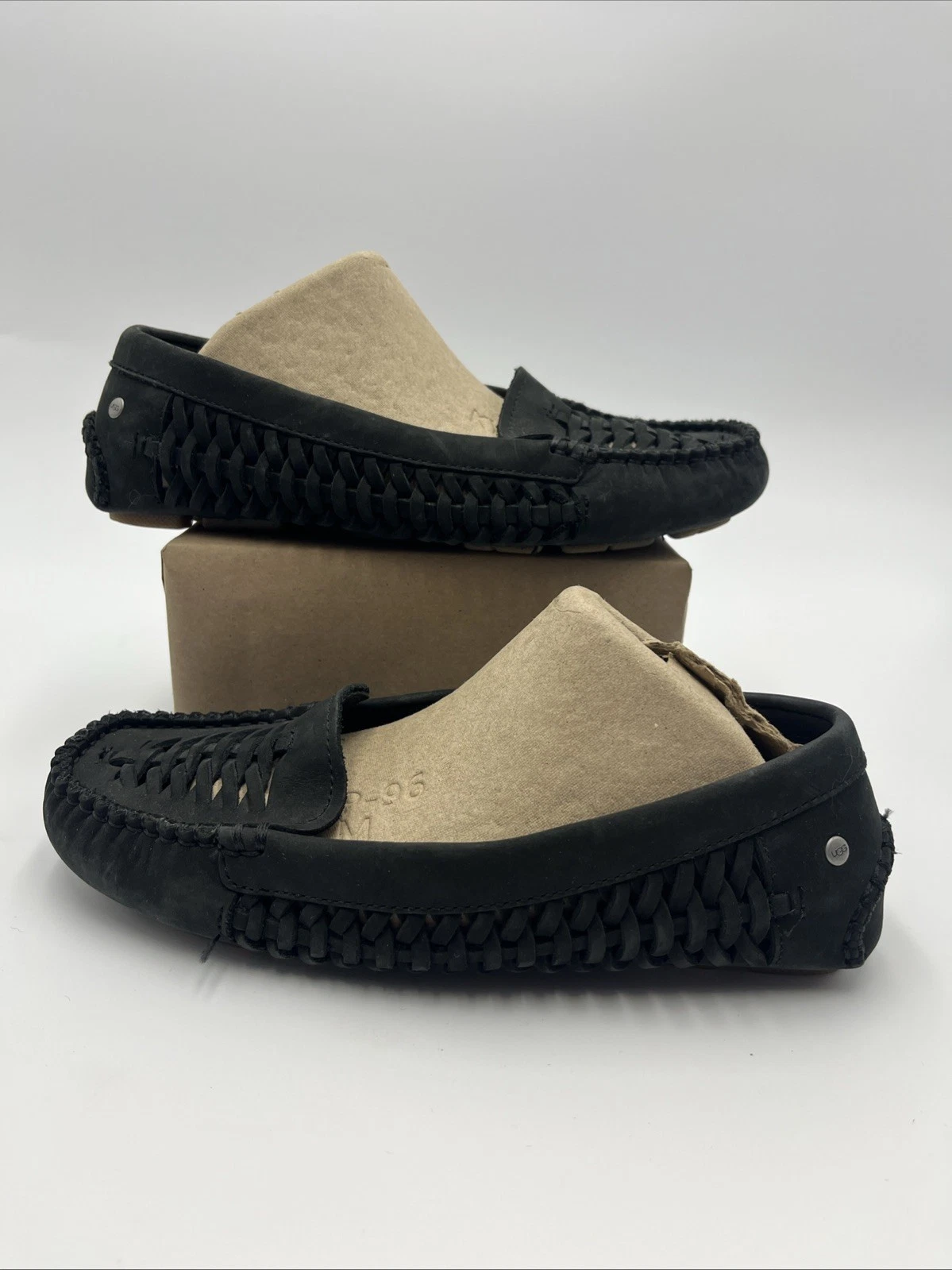 Mocassini da guida Ugg Australia neri scamosciati intrecciati donna taglia 5 leggi bene