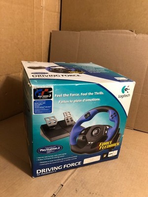Logitech Driving Force PS2 Racing Wheel Pedals E-UC2 Gran Turismo 3 BOXED TESTED