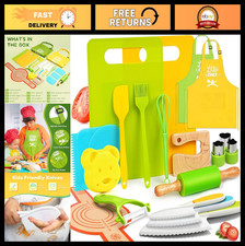 21PCS Montessori Kitchen Tools for Toddlers - Kids Cooking Set with Safe Knives