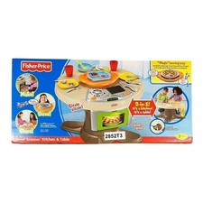 NEW Fisher Price Servin' Surprises 2-in-1 Kitchen  Table Kids Playset W/ Sounds