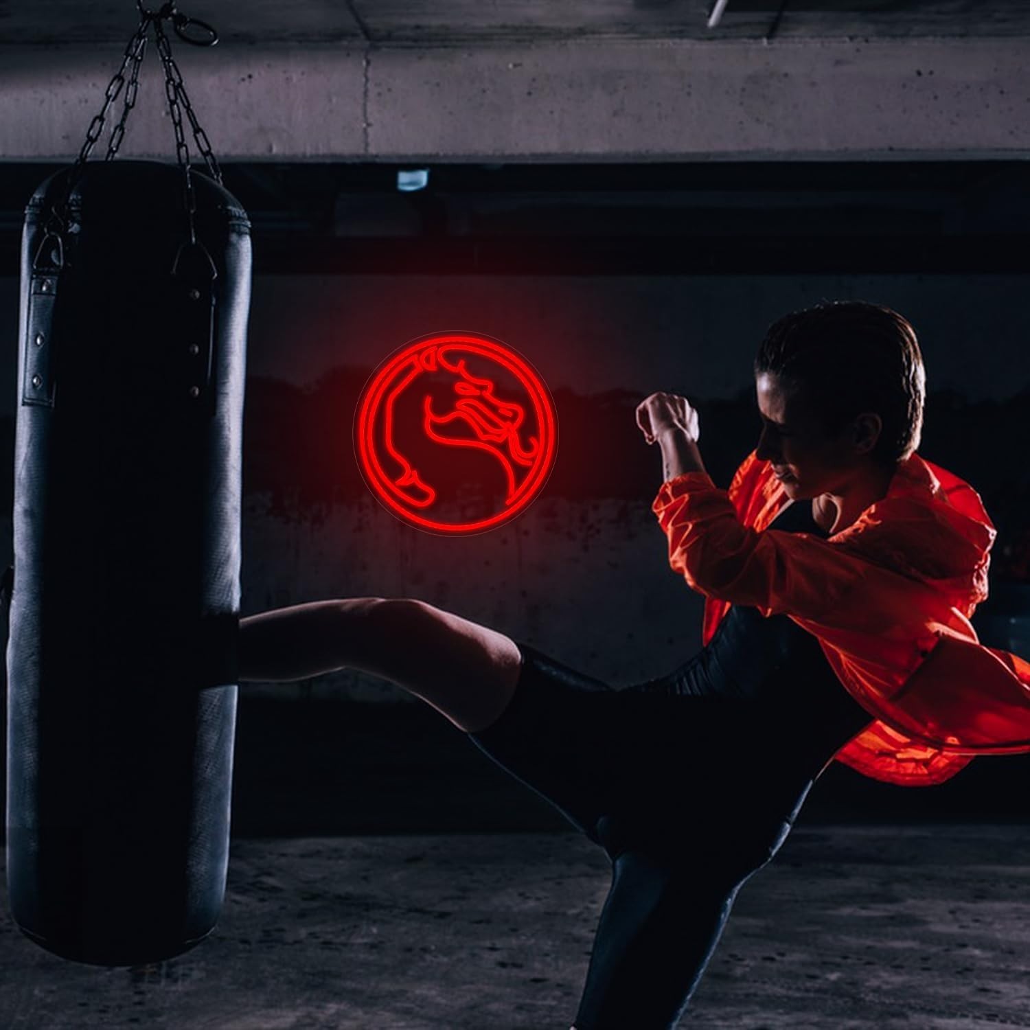 Red Dragon Neon Sign LED Wall Light Dimmable Gamer Decor for Man Cave Game Room