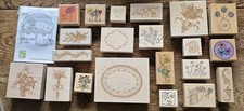 LOT OF 22 FLOWER, FLORAL, FAUNA RUBBER STAMPS