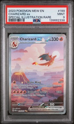 2023 POKEMON MEW EN-151 SPECIAL ILLUSTRATION RARE #199 CHARIZARD EX PSA 9