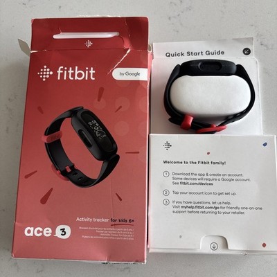 Fitbit Fitness Tracker Ace 3 for Kids 8 Days Battery Life - Black / Sport Red 