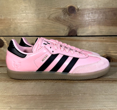 NEW (Multiple Sizes) Adidas Samba Lionel Messi Light Pink Black Sneakers JP7844
