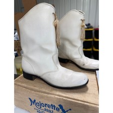 Vintage Majorette Boot White Tassel Marching Band Costume Boots 6050 Size 7 M