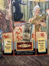 VINTAGE C. 1940 MINARDS LINIMENT TRIFOLD CARDBOARD SIGN MEDICINE DEVIL SATAN HTF