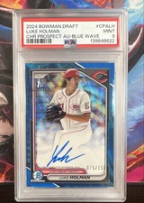 2024 Bowman Draft - Chrome Prospect Auto Luke Holman Blue Wave Ref. /150 PSA 9