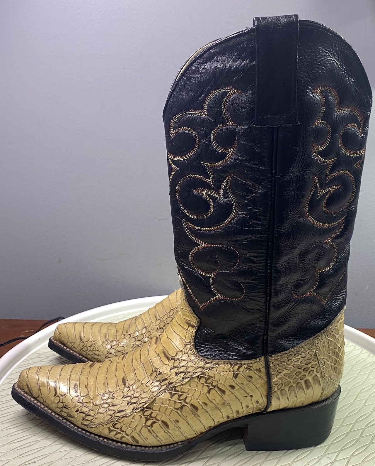 Botas Y Botines Men Leather Python Snake Western … - image 3