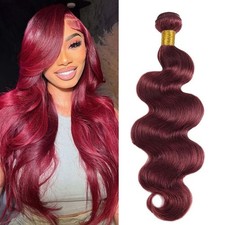 Burgundy Bundles Human Hair Body Wave 24 Inch Bundle Brazilian Hair Wine Red Bod
