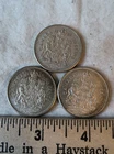 1962 Canada 50 cent silver coins. lot of 3 coins