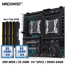 X99 MD8 Dual CPU Motherboard Kit Set Optional Lntel Xeon E5 2680 V4 LGA2011-3 DD