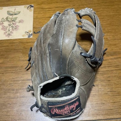 Rawlings Baseball Glove Brown Used Open Top Lace Up From Japan