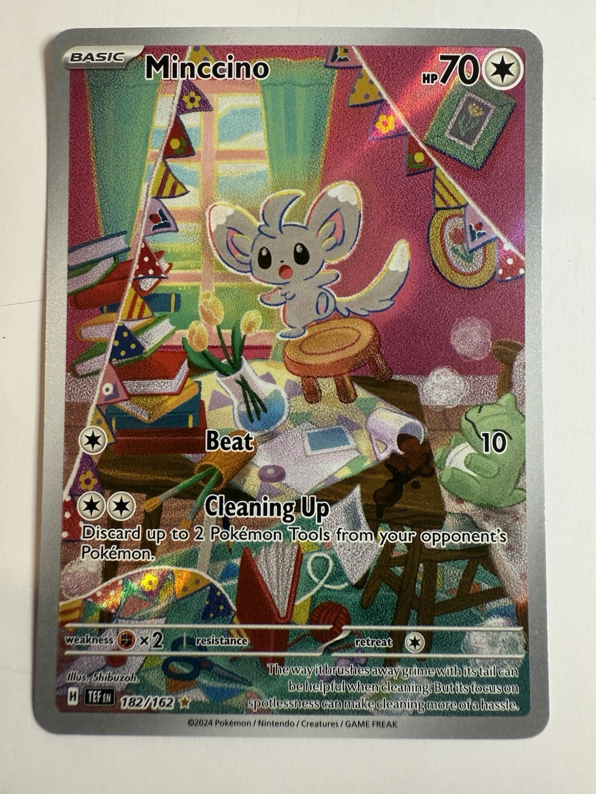 2024 Pokemon SV Temporal Forces TEF EN Minccino #182/162 NM-MT