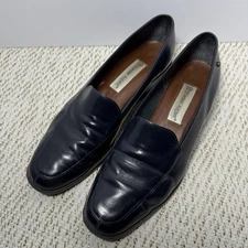 ETIENNE AIGNER Townsend Leather Loafers, Women's Navy Blue Size 9M Vintage