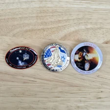 STS-107 Space Shuttle Columbia Memorial Pin US - Isreal Lot Of 3 