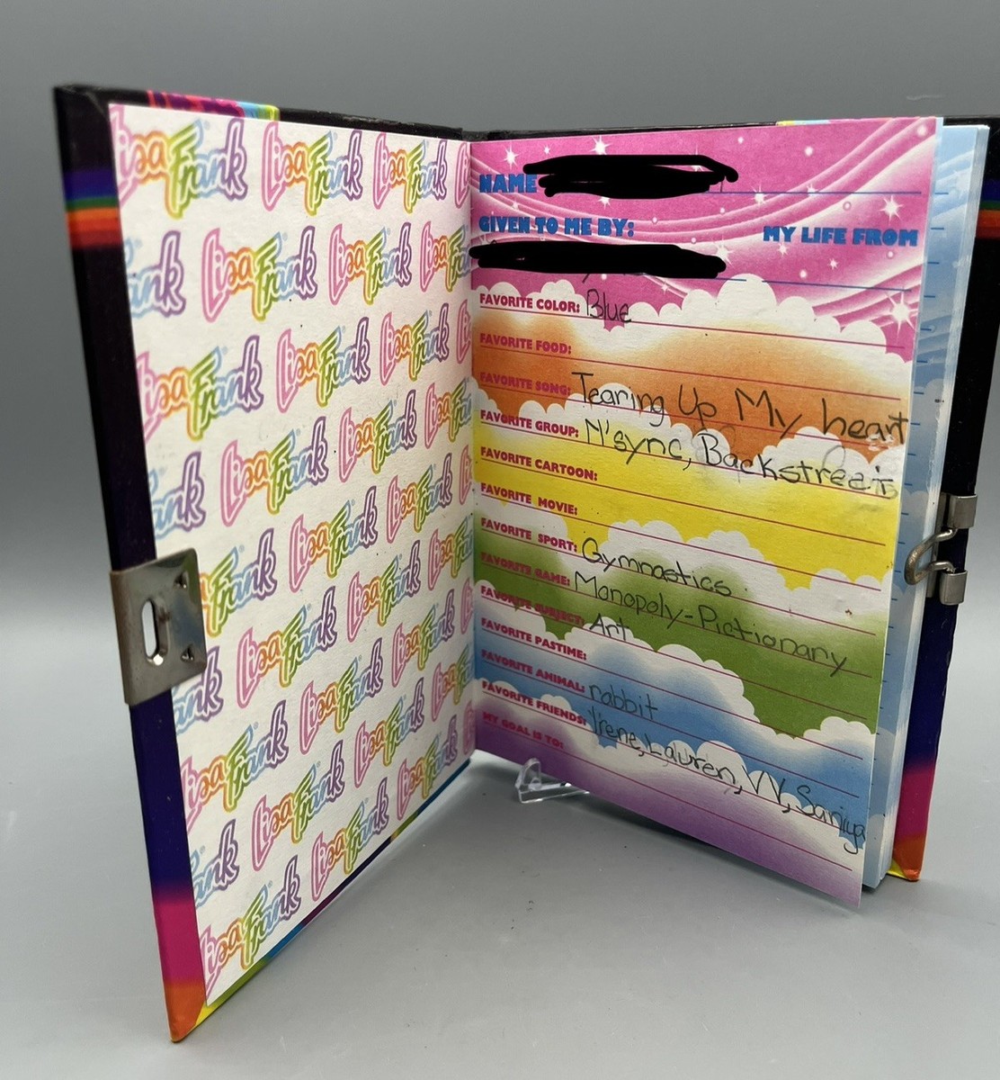 Lisa Frank Zoomer & Zorbit Diary With Lock - No Key - Vintage