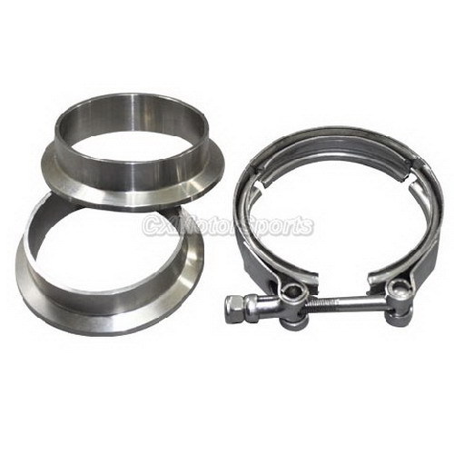 CXRacing 2.0" V-Band CNC Stainless Steel FLANGE Male/Female Kit turbo Clamp - Bild 1 von 2