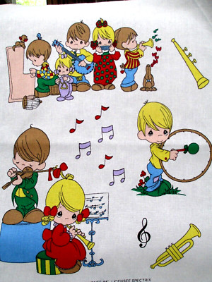 Fabric Spectrix Precious Moments Let's Make Some Music in Primary Colors 3.00