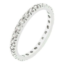 Clear Cubic Zirconia Eternity Ring .6 ct. Rhodium Plated
