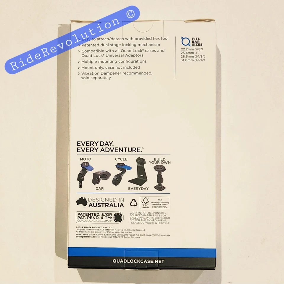 QUAD LOCK Motorcycle/Moto Handlebar Mount - NEW IN BOX (FREE SHIPPING!)  - Image 3 of 4