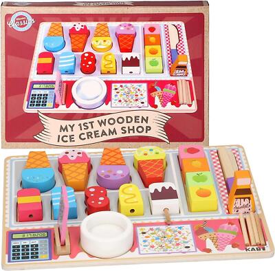 Ice Cream Shop My 1st Wooden Classic Pretend Playset Lolly Stand