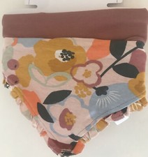 Pink Floral & Plain X2 Cotton Bandana Popper Fastening Bibs