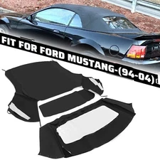 For Ford mustang 1994 95-04 Soft top W/window BlK Sailcloth Plastic Convertible