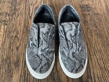 J Slides NYC Slip On Snake Print Sneakers Gray/Black Women's US Size 7M
