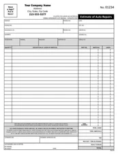 100 Automotive Estimate Forms / 2 Part Carbonless / TMG074