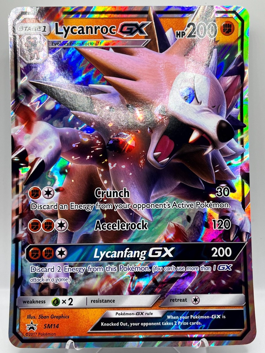 Lycanroc GX SM14 Black Star Promo Holo Jumbo Pokemon Card | eBay