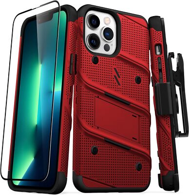 ZIZO BOLT iPhone 13 Pro Max Holster Case with Glass Screen Protector & Lanyard