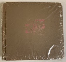 Creative Memories 7x7 Scrapbook Photo Album Tan Mocha With Pink Foil Hearts
