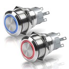 LED Latching ON/OFF Stainless Steel Push Button Panel Mount Switch LOT ...