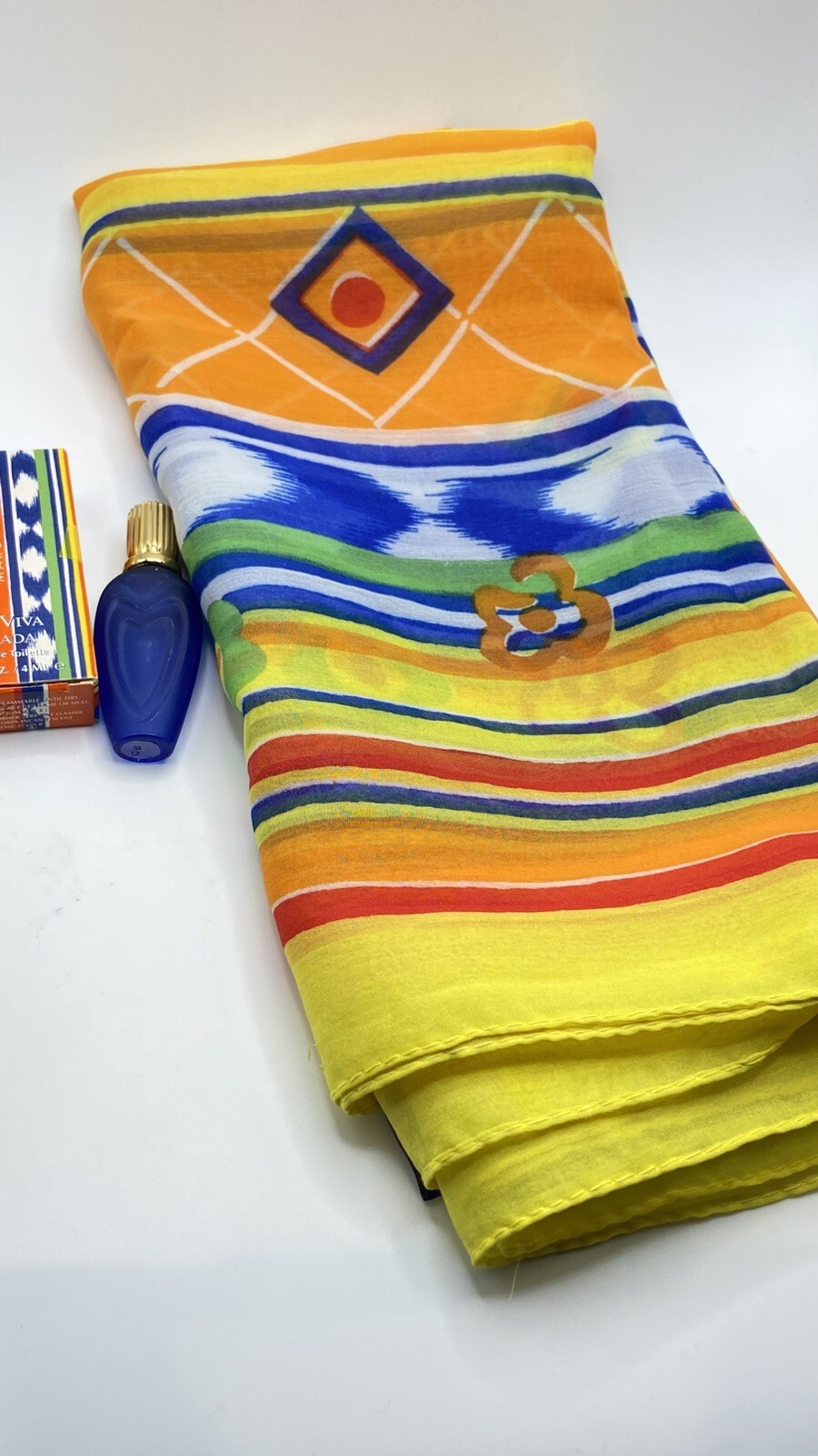 Vtg ESCADA QUE VIVA Rectangular Orange ,Yellow, B… - image 7