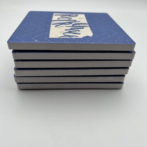 University of Kansas Jayhawks ROCK CHALK Stoneware Coasters 4"x4" Set of 6 - Picture 5 of 7