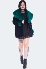 Corduroy Shaggy Dream Blazer Black Green Unisex Goth Punk Emo Alternative Gothic