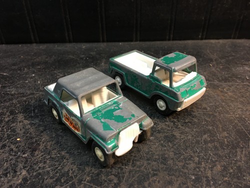 Vintage Mid Cent Pair TOOTSIETOY Purple Jeep Truck 3 1/2" c1969 Made in U.S.A - Picture 3 of 4