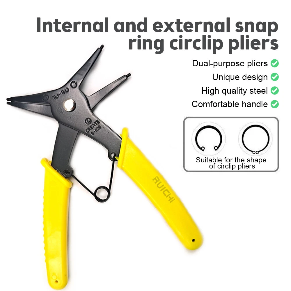 2 in 1 Snap Ring Plier 4 Way Type Circlip Pliers Multifunctional Hand Tool