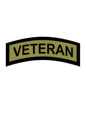 VETERAN Tab Car Vinyl Window Decal/Sticker Olive/Black