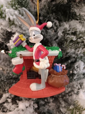 Matrix Looney Tunes Bugs Bunny Santa at the Fireplace 1998 Ornament , NO BOX