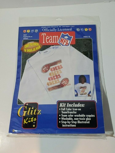 De colección Equipo NFL San Francisco 49ers Hierro En Transferencia Nuevos Kits Glitz Sin Usar  - Imagen 1 de 2