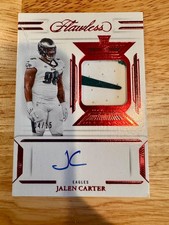 2023 Panini Flawless Signature Gloves Jalen Carter #SG-10 Ruby /15 (Read)