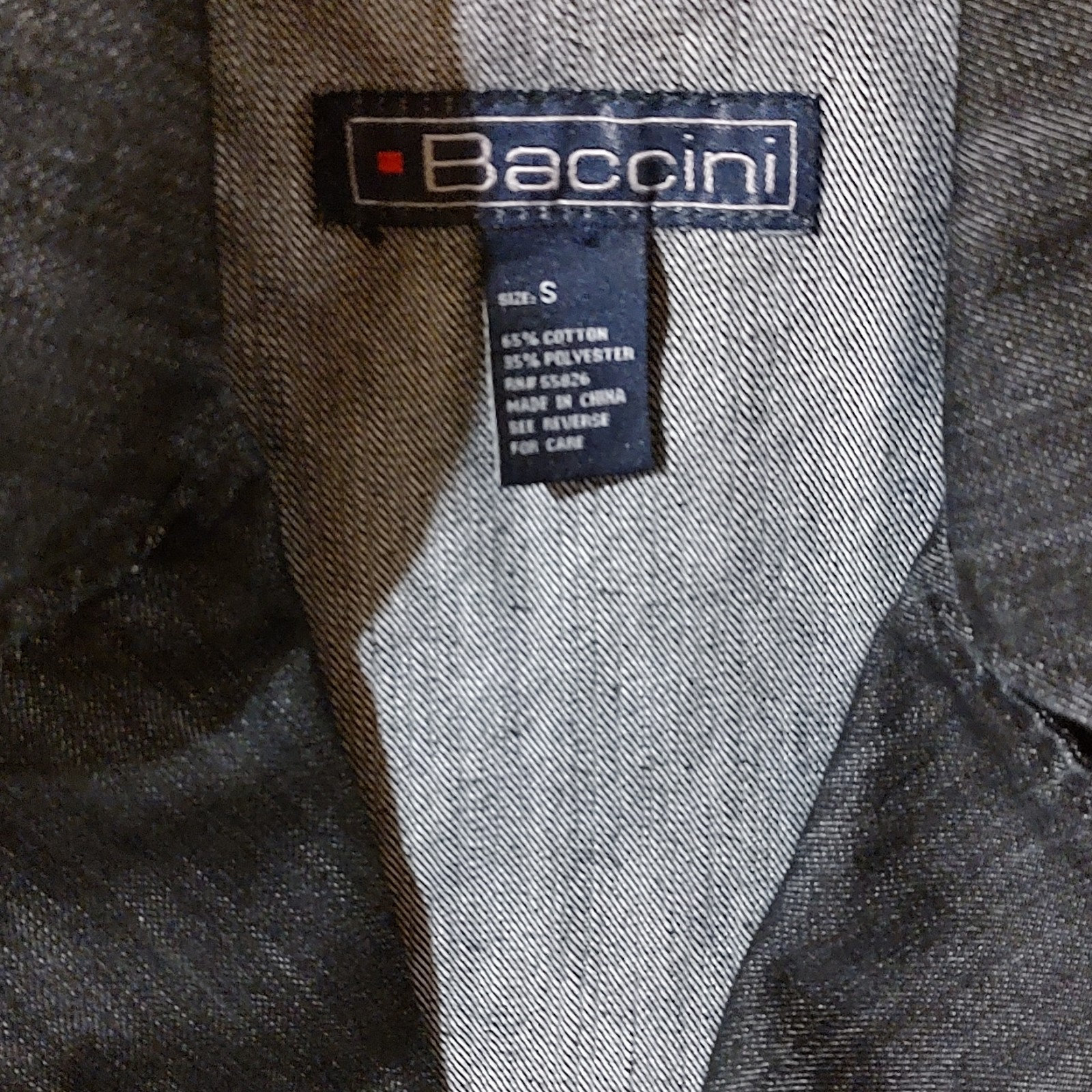 Baccini Dark Blue Button Front Collared Lined Sho… - image 2