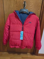 Skechers REVERSIBLE Children's Hooded Puffer Blue/Red   Size SMALL
