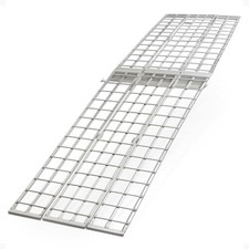 Black Widow 10' Folding Motorcycle Ramp for Pickup Truck, Arched 3 Pieces Silver