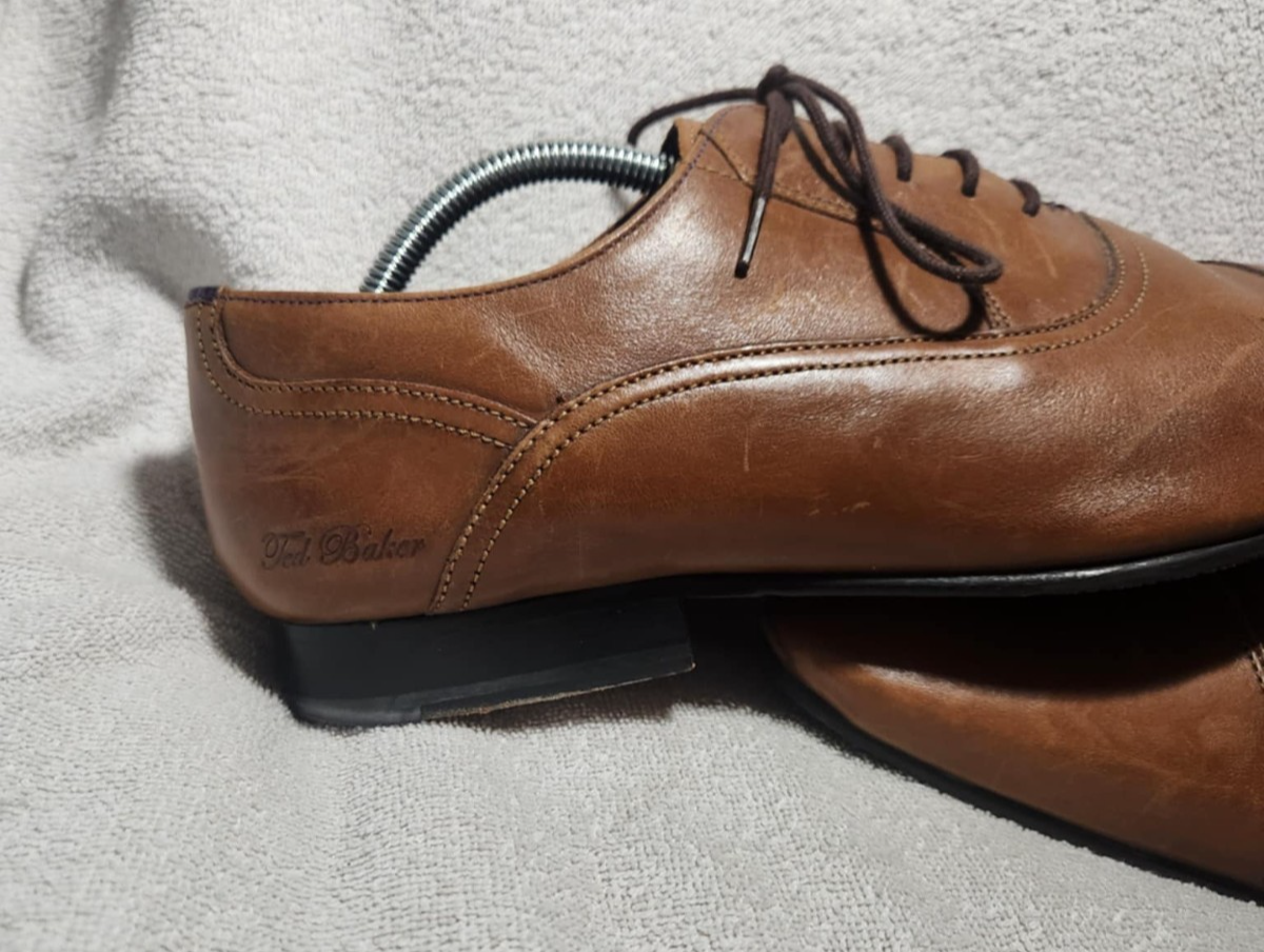 SAOLA Scarpe eleganti Ted Baker London Cap Toe Oxford da uomo taglia 12 in pelle marrone ROGRR 2