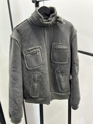 00s  LE GRANDE BLEU TYPE! WASHED MA-1  JAPANESE BOMBER FUR CROPPED JACKET