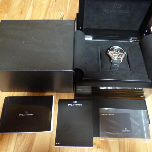 Jaquet Droz Grand Seconde SW Black Dial Automatic w/Box manual MEN'S WATCH Auth - Picture 1 of 6